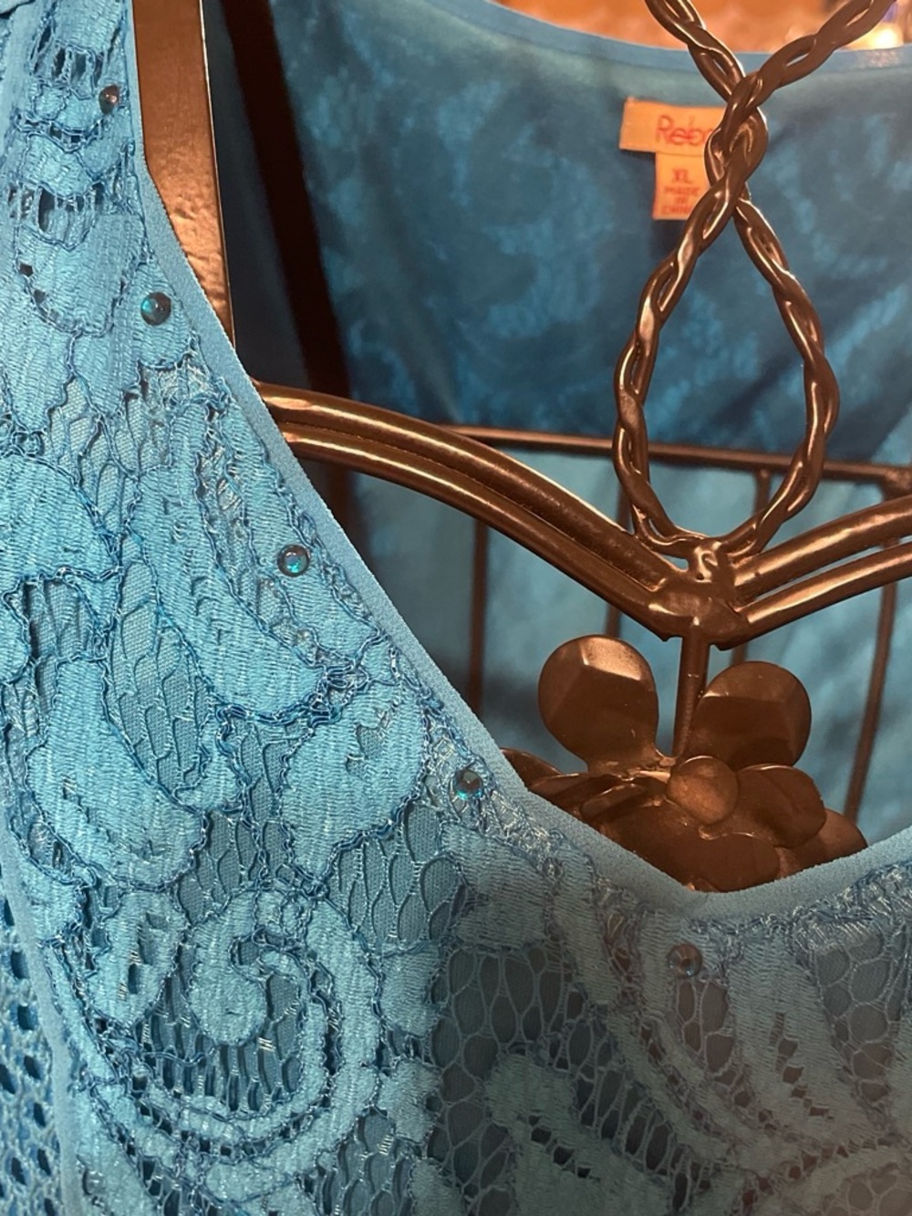 Reba Teal Lace Midi Dress - Picture 2 of 3